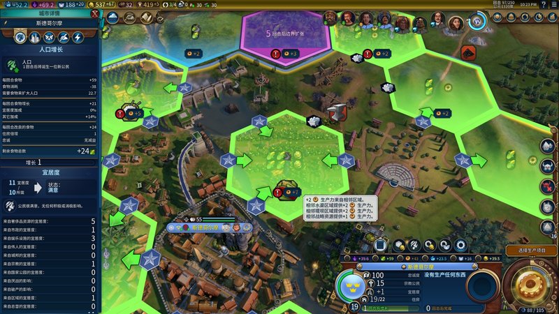 生产力 +7 的工业区！